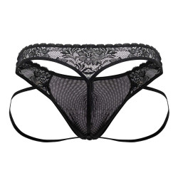 CandyMan String Sexy Dentelle Rati Noir